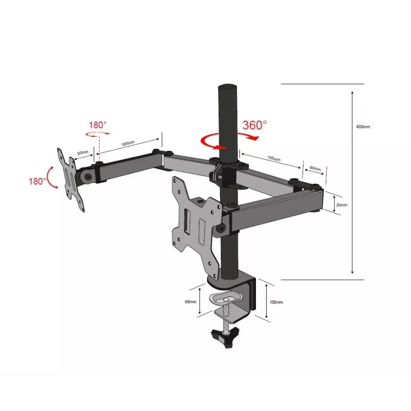 Soporte de monitor de dos brazos TB-MO2 10-27