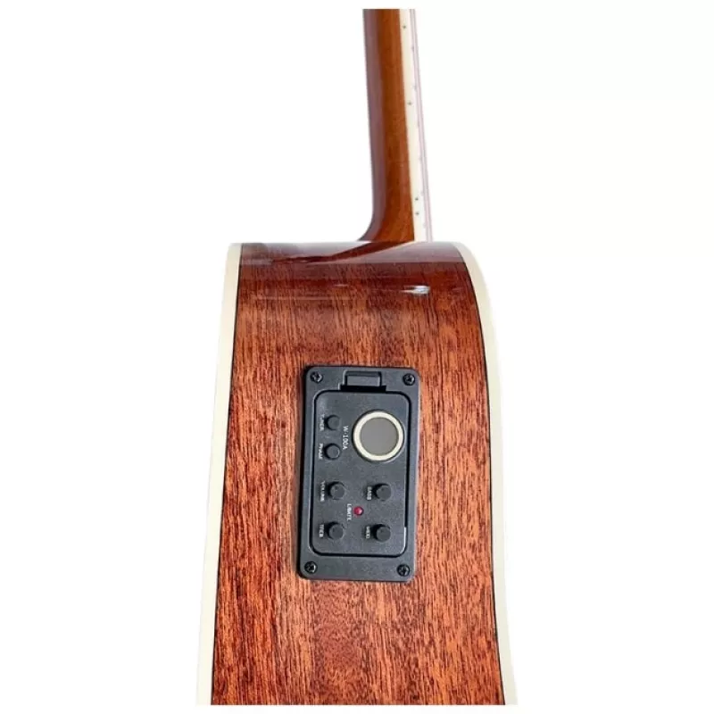 Guitarra electroacústica V-tone VEAG1 CE 4/4 madera — Dreadnought de tamaño completo, cutaway, tapa de abeto, fondo y aros de caoba, preamplificador incorporado
