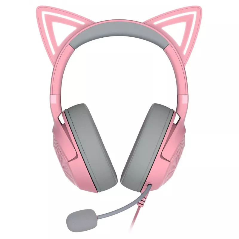 Razer Kraken Kitty V2 RZ04-04730200-R3M1 auriculares gaming con cable, USB-A, micrófono, drivers de 40 mm, Quartz Pink