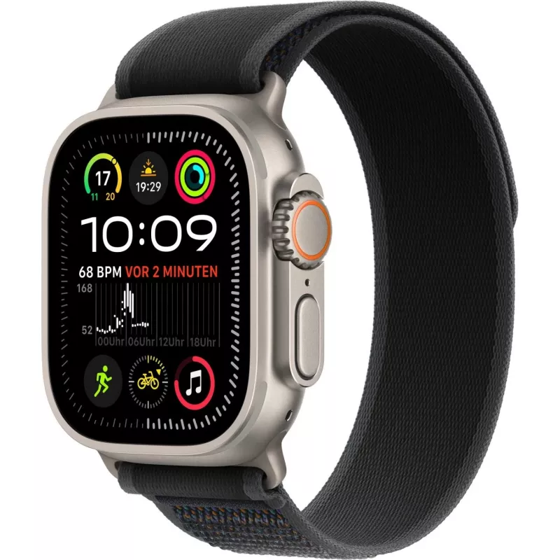 Correa Apple 49mm negra Trail Loop M/L Natural Titanium Finish