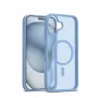 Funda MagSafe magnética Crong Hybrid Matte para iPhone 17 — azul translúcido, PC+TPU