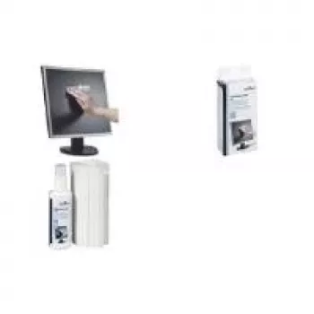 Set de limpieza de dispositivos con toallitas húmedas/secas y líquido Durable SCREENCLEAN Set