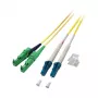 Cable de conexión de fibra óptica EFB Elektronik [1x conector E2000®/APC 8° - 1x conector LC] 9/125µ Monomodo OS2 2 m EFB Elektronik (O0937.2)
