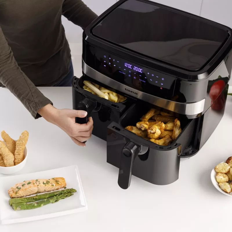 Taurus Air Fry Digital Duo Doble 9 L 2200 W freidora de aire negro
