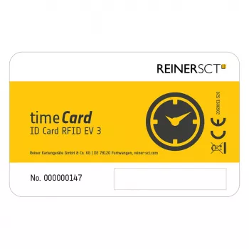 Tarjeta chip ReinerSCT timeCard Premium 25 DES — tarjeta inteligente segura para control horario y acceso