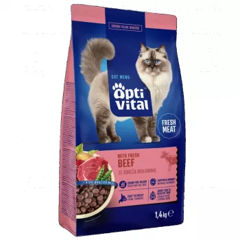 OPTIVITAL Con ternera fresca - Pienso para gatos - 1,4kg
