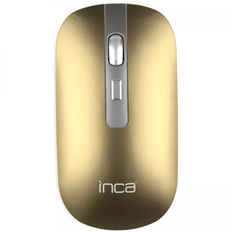 Inca IWM-531RS ratón inalámbrico y Bluetooth, 1600 DPI, recargable, silencioso, Space Metallic