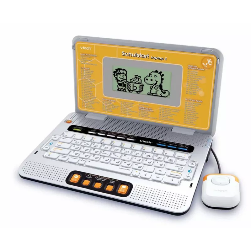 VTech Laptop E portátil de aprendizaje para niños con funda protectora (amarillo/gris)