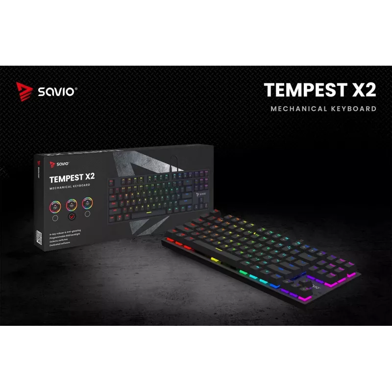 Teclado mecánico Savio RGB Tempest X2 Outemu Brown