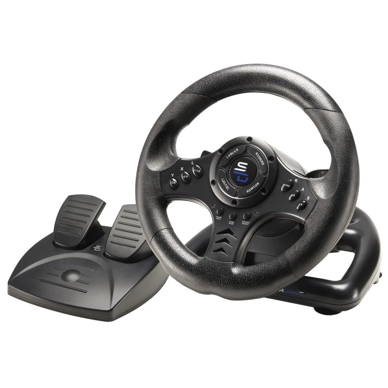 Volante + pedales Subsonic SA5426-NG negro USB rotación 180°
