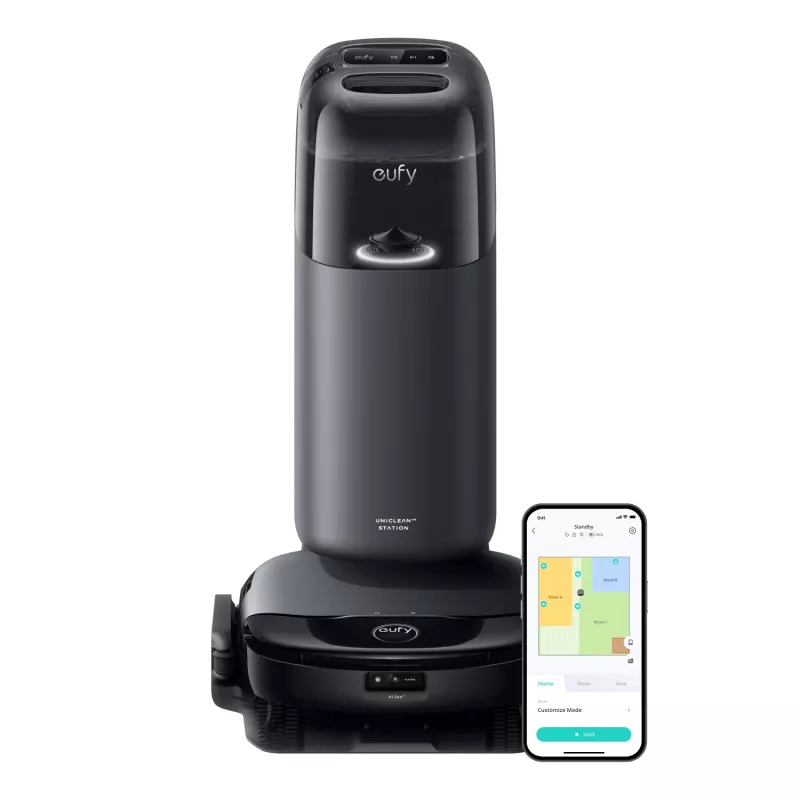Anker Eufy | Robot aspirador con estación todo en uno | Omni S1 | Limpieza en húmedo y en seco | Duración de funcionamiento (máx.) 216 min | 4600 mAh | 8000 Pa | Gris