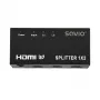 Divisor de vídeo HDMI SAVIO CL-42 — 2 salidas HDMI, 1920x1080, color de 36 bits, carcasa de metal, 5V/1A