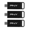 PNY Elite 128 GB USB-C 3.2 Gen 1 memoria USB, pack de 3 (Retail)