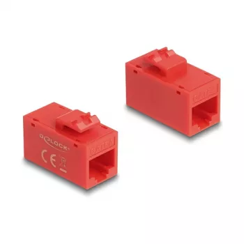 Módulo Keystone DELOCK 90641, diseño plano, conector hembra RJ-45, rojo