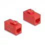 Módulo Keystone DELOCK 90641, diseño plano, conector hembra RJ-45, rojo