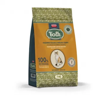 FOLK Estofado de conejo y corzo de Masuria con remolacha y arándanos rojos - Comida seca para gatos - 7 kg