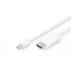 Digitus ASSMANN - Cable adaptador - Mini DisplayPort macho a HDMI macho - 2 m - triple aislamiento - blanco - moldeado, compatible con 4K (AK-340304-0