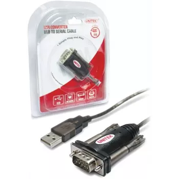 Cable serie UNITEK Y-105 Negro 1,5 m USB Type-A DB-9