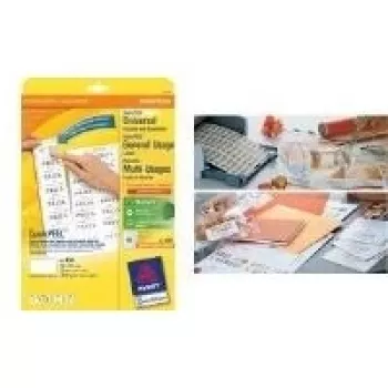 Etiquetas universales Avery Zweckform 6121, 38 x 21,2 mm, 25 hojas/1.625 etiquetas, blanco (6121)