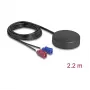 Antena omnidireccional para techo exterior DELOCK 4G GNSS con FAKRA C y FAKRA D 2 dBi / 28 dB 2,2 m RG-174 negra