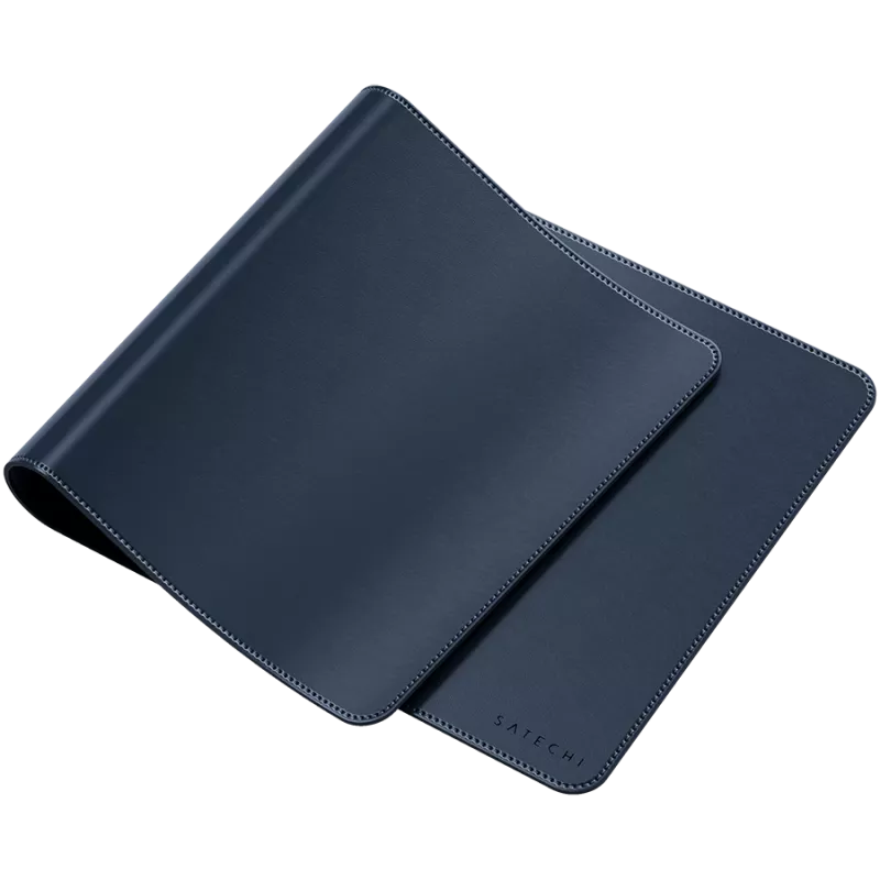 Satechi Desk Mat - alfombrilla de escritorio de piel vegana (azul)