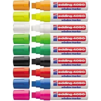 Rotulador de tiza Edding 4090 negro verde rosa rojo blanco 5 uds.
