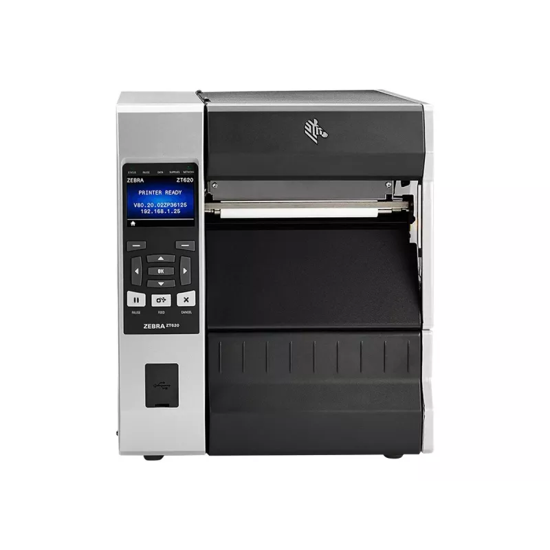 Impresora de etiquetas Zebra ZT620 transferencia térmica 203×203 DPI 168 mm de ancho de impresión LCD 26 kg Con cable e inalámbrica Ethernet Bluetooth Gris/Negro
