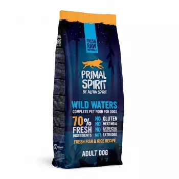 Pienso seco para perros PRIMAL SPIRIT Wild Waters 12 kg – semihúmedo, sabor pescado, 28,5 % proteína, 16,5 % grasa, 19 % humedad