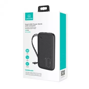 Batería externa portátil USAMS PB56 10000 mAh 2x USB / USB-C / MicroUSB carga rápida