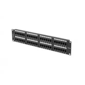 Panel de parcheo LANBERG PPU5-2048-B 48 puertos 2U 19 pulgadas categoría 5e UTP, negro
