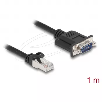 DeLOCK 64351 cable CAN Bus conector RJ45 a conector D-Sub de 9 pines, Cat.5e STP, 1 m, negro