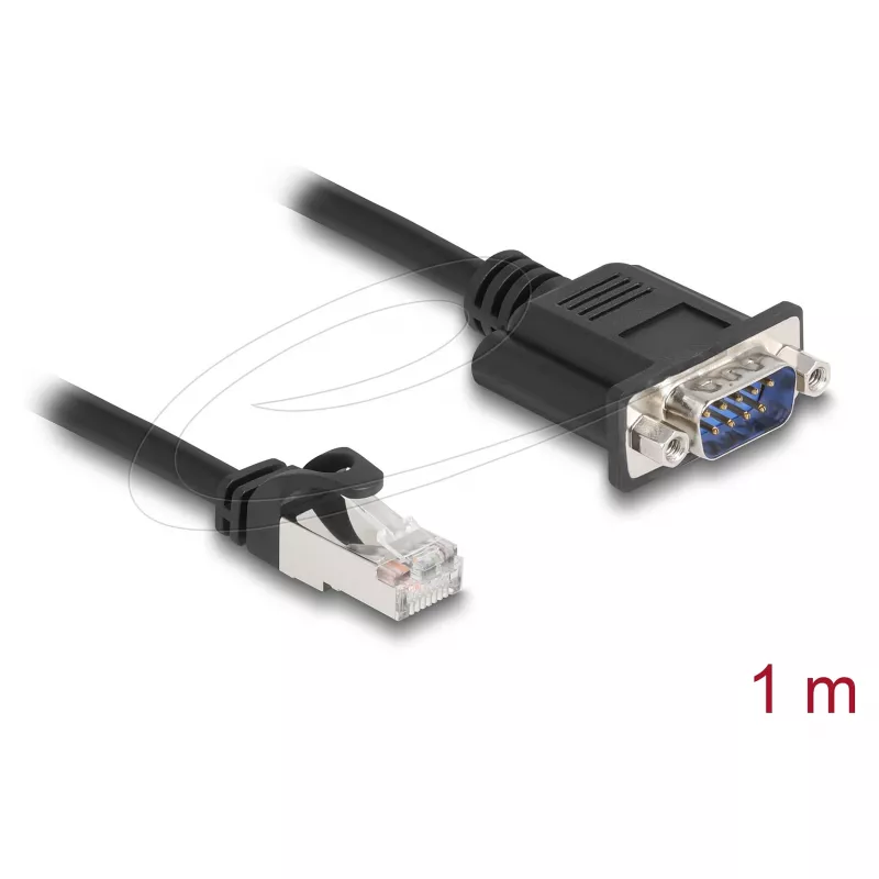DeLOCK 64351 cable CAN Bus conector RJ45 a conector D-Sub de 9 pines, Cat.5e STP, 1 m, negro