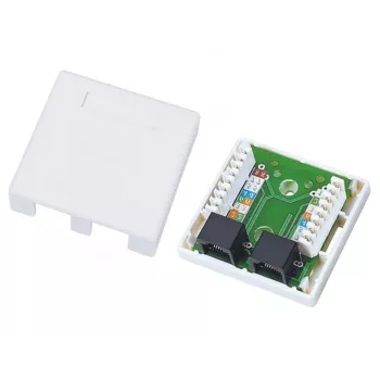 Conector de cables Alantec GN002 2×RJ45 conector hembra–conector hembra blanco recto plástico