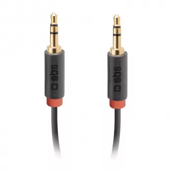 SBS TECABLE35KR - cable de audio - mini-phone estéreo 3,5 mm macho a mini-phone estéreo 3,5 mm macho - 1,5 m - negro (TECABLE35KR)