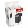 Cargador rápido de CA para interiores Akasa AK-PK15-02CM — 15W, USB-C 3A, cable de 1.5 m, negro