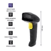 Qoltec 50853 lector láser de códigos de barras portátil 1D/2D, USB con cable, cable de 1,65 m, 97x65x167 mm, 105 g, negro
