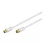 Wentronic Goobay cable de conexión de antena, 100% apantallado, dorado, blanco, 1,5 m - conector macho coaxial conector hembra coaxial (67282)