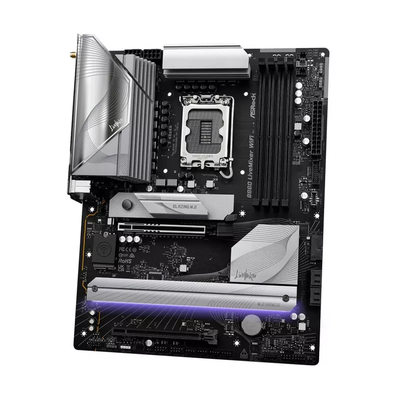 Placa base ASRock B860 LiveMixer WiFi — Intel B860, LGA 1851, ATX, DDR5, 4 DIMM, Wi‑Fi 6E, 2.5Gb LAN