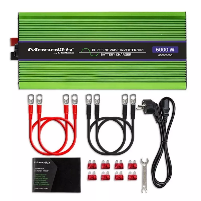 Inversor de coche Qoltec Monolith 6000 W Verde 12 V