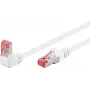 Goobay cable de red CAT 6 1x 90° acodado, S/FTP (PiMF), blanco, 3 m - lengüeta de retención arriba, LSZH libre de halógenos, cobre (51552)
