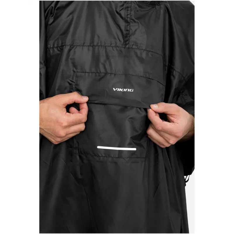 Poncho de lluvia para adultos VIKING Vesper Mochila Negro UNI
