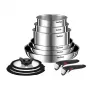 Set de ollas Tefal Ingenio Emotion L897SB74 — 11 piezas, apilable, antiadherente, acero inoxidable, apta para horno, Thermo-Spot