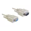 Delock Cable alargador serie, DB9 macho a hembra, moldeado, tornillos de mariposa, 2 m, beige