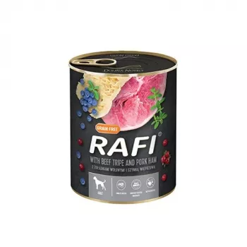 Dolina Noteci Rafi Dog comida húmeda para perros con estómagos de vacuno y jamón, 800 g