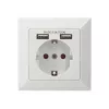 Toma de corriente de seguridad para montaje empotrado Digitus DA-70613 con 2 puertos USB