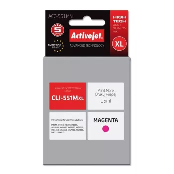 Activejet ACC-551MN cartucho de tinta (sustituto de Canon CLI-551M; Supreme; 15 ml; magenta)