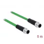 DeLOCK - Cable de red - M12 (4 polos) (M) a M12 (4 polos) (M) - 5,0 m - SF/FTP - libre de halógenos - verde (85920)