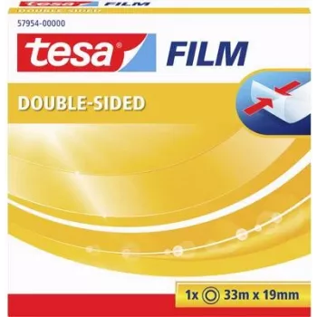 Cinta adhesiva de doble cara Tesa 57954, transparente, 33 m x 19 mm