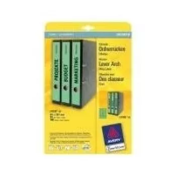 Etiquetas para archivador Avery L4751-20 amarillo 38 x 297 mm
