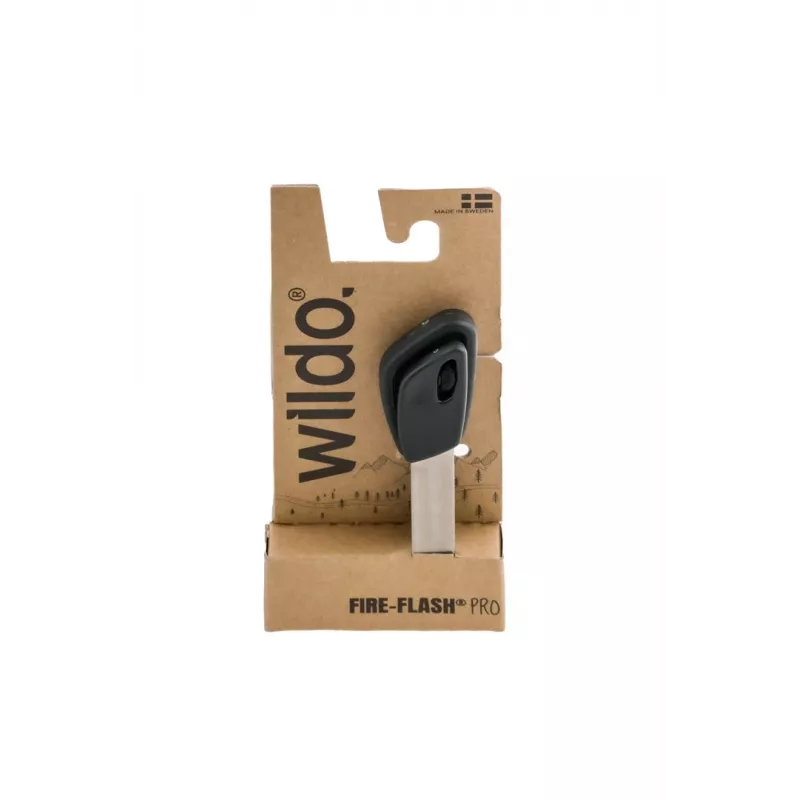 Iniciador de fuego de emergencia por chispa Wildo Fire-Flash Pro Large, ferrocerio, 76,2 mm, 29 g, negro